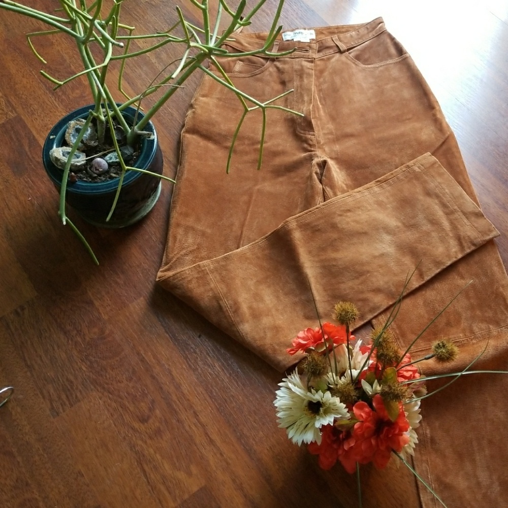 VINTAGE BROWN SOFT LEATHER PANTS!